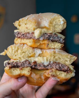 Straw SF The Ring Master Donut Burger Stack - Best Brunch in San Francisco