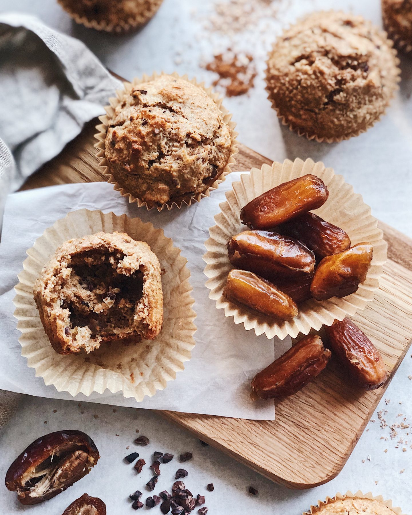 Date and Cacao Bran Muffins