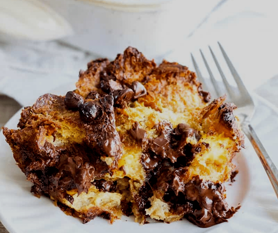 Chocolate Croissant Bread Pudding