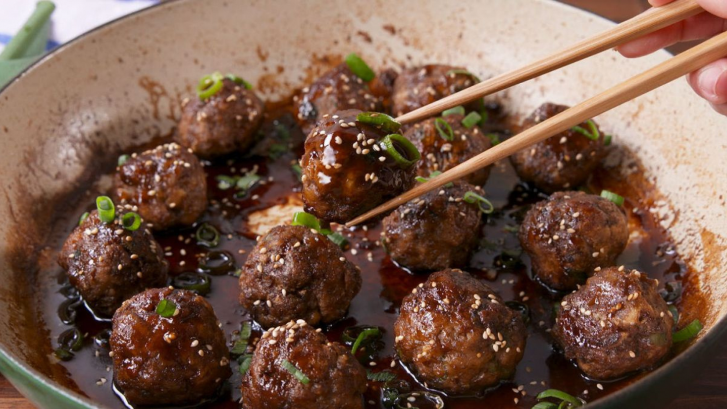 meatball recipes - delish's General Tso Meatballs