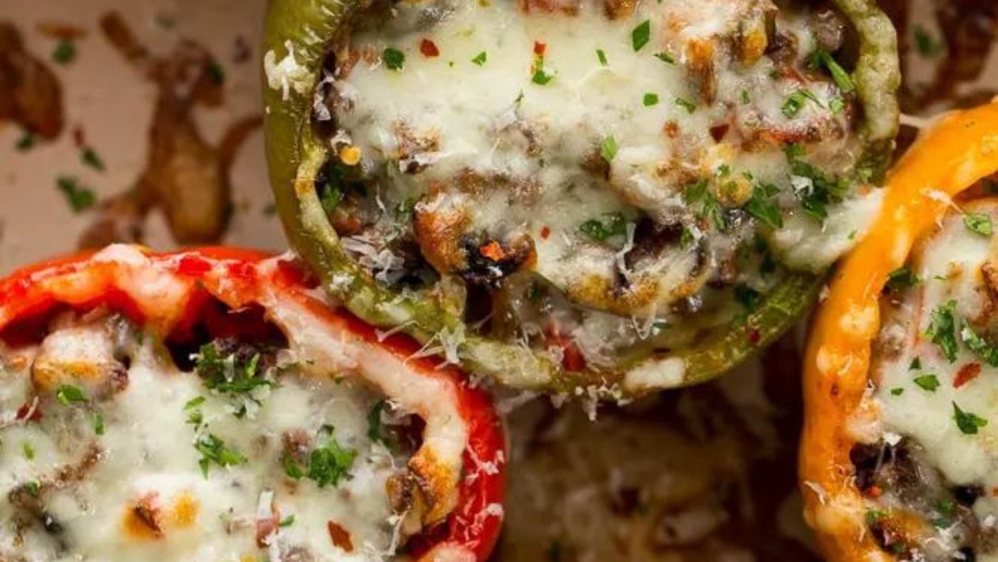 stuffed peppers recipes - fox and briar's pizza stuffed bell peppers