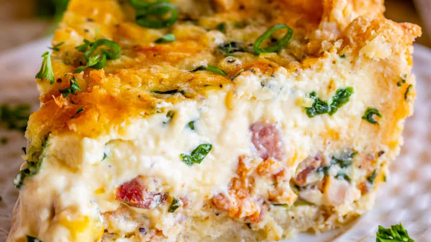 breakfast egg recipes - The food charlatan's easy breakfast quiche with bacon and spinach