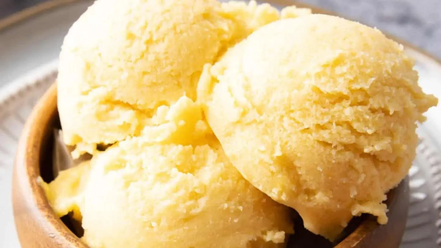 best vegan dessert recipes - Beaming Baker's 3 Ingredient Mango Ice Cream