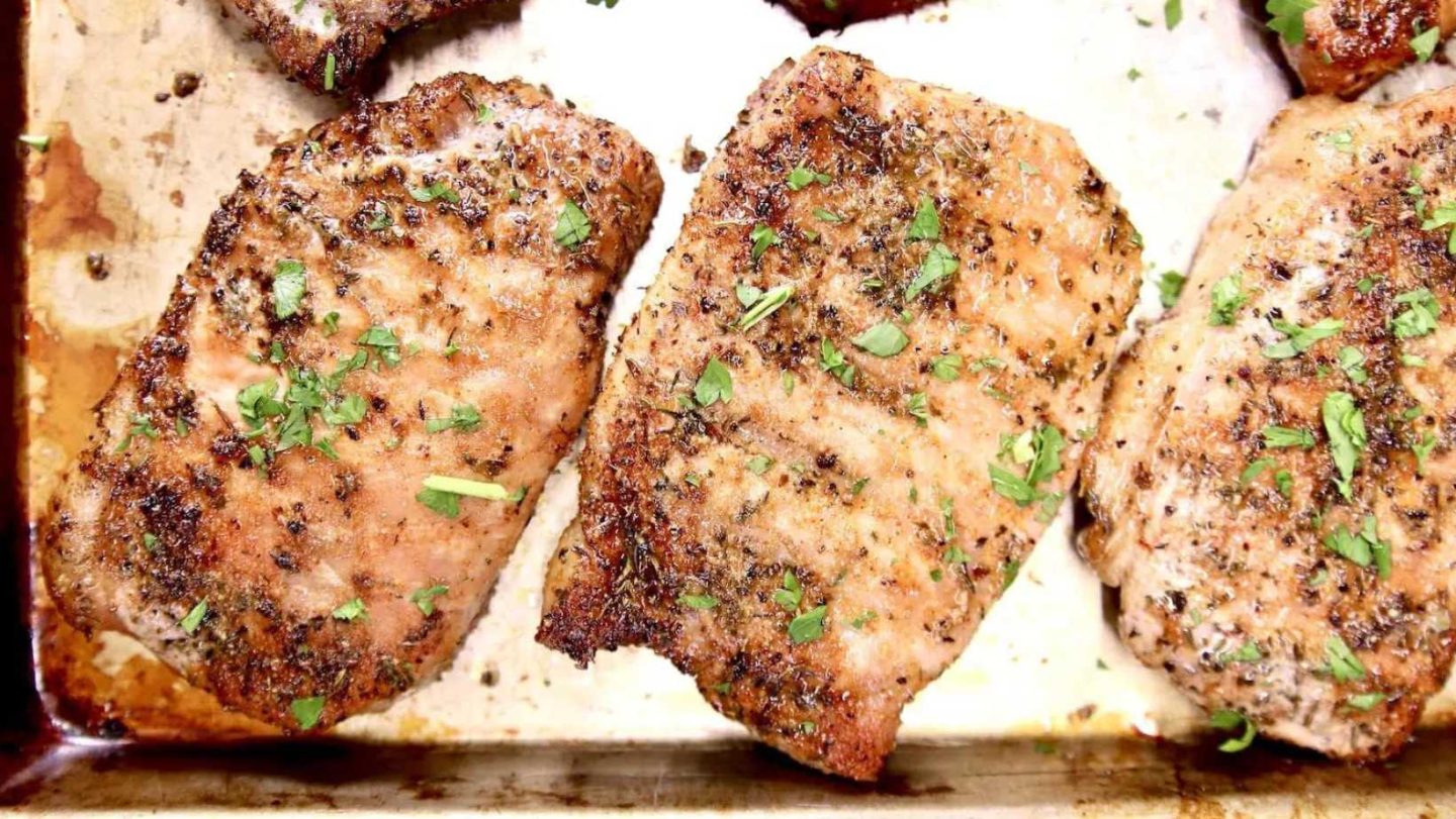 grilled pork chop recipes - out grilling's garlic and herb rub